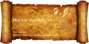 Hurta Jordán névjegykártya